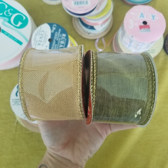 Vintage Ribbon Lot Mix Assorted Seasonal Mostly New & Vtg Lot Of 48 - Picture 3 of 15